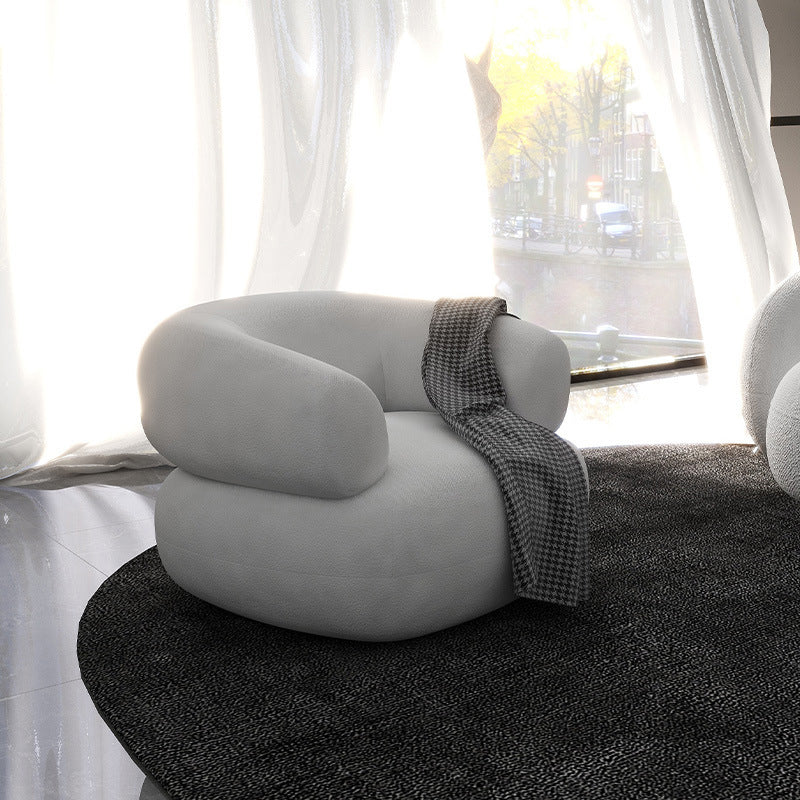 Contemporary Tight Back Curved Seating Sloped Arm Sofa for Living Room