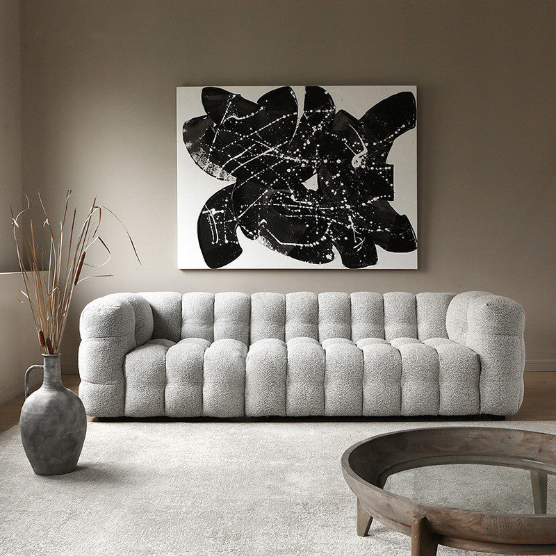 Contemporary Wooden Standard Sofa Tuxedo Arm Tight Back Sofa