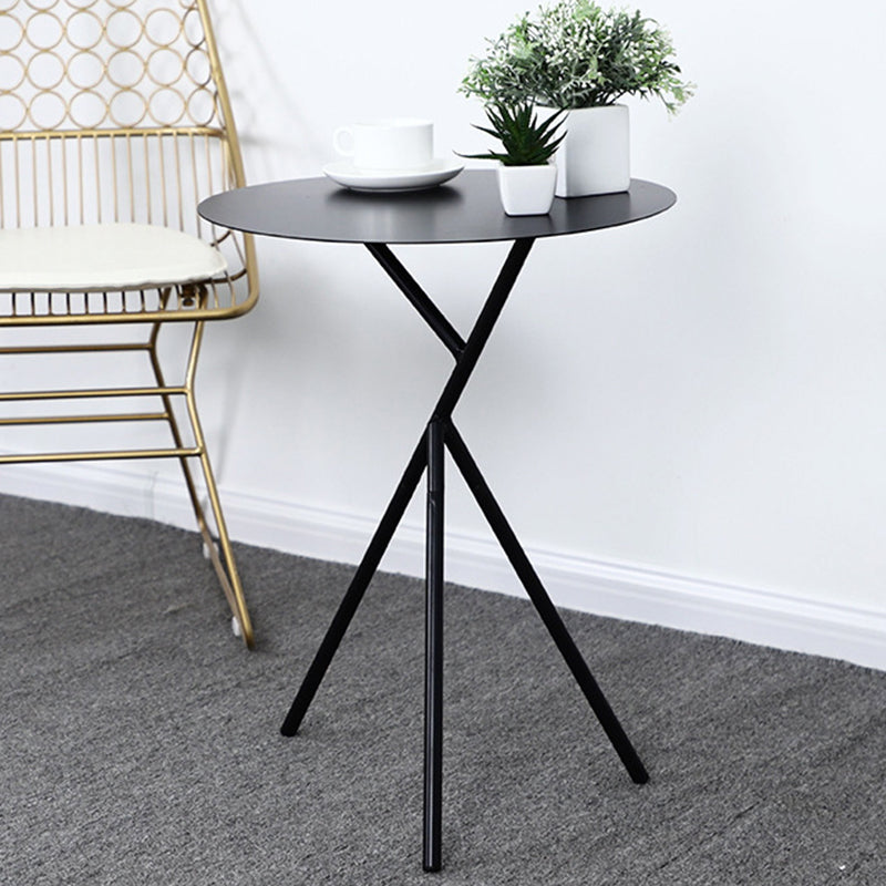 Modern Simple Iron Round Side Table Dia 17.7" 3 Legs End Table