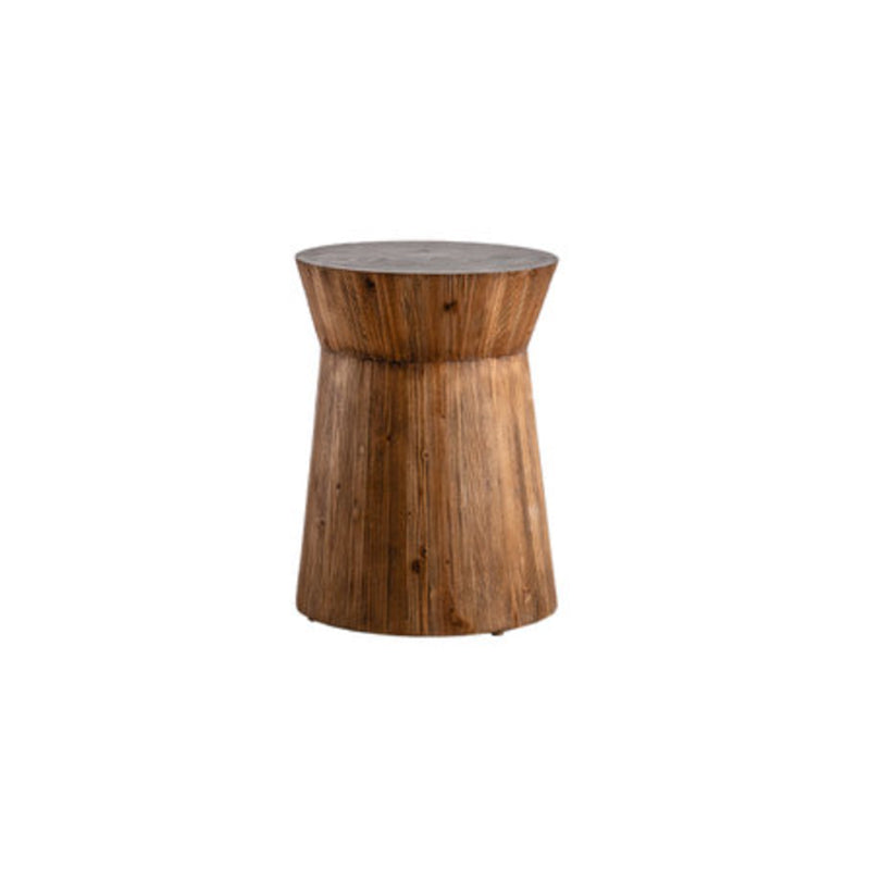French Country Distressed Wood Sofa Side Accent Table in Brown