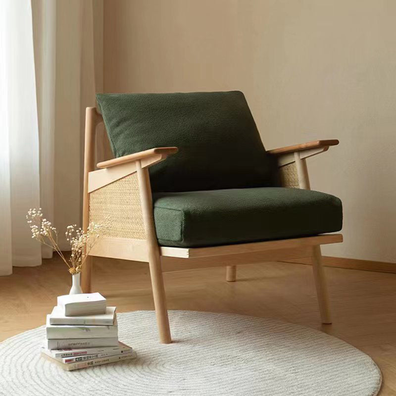 Recessed Arms Included Chair 30.51" Wide Solid Wood Frame Armchair
