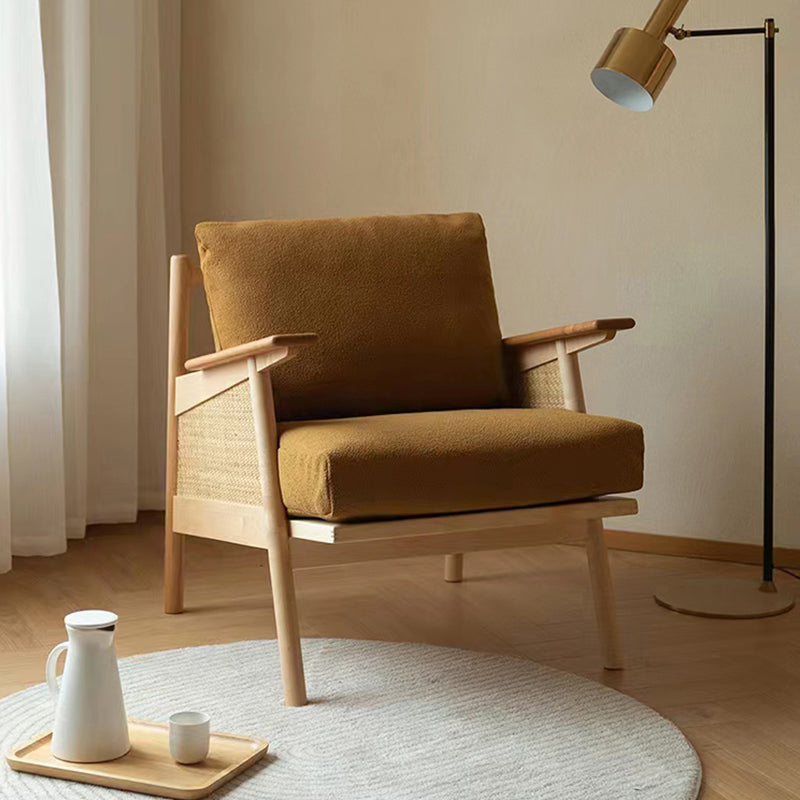 Recessed Arms Included Chair 30.51" Wide Solid Wood Frame Armchair