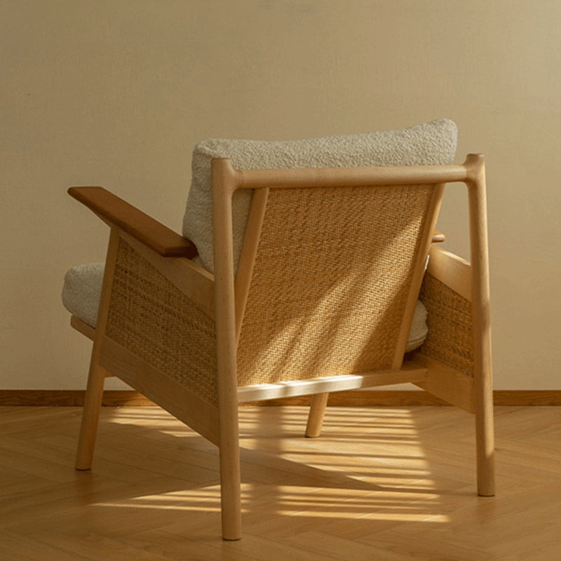 Recessed Arms Included Chair 30.51" Wide Solid Wood Frame Armchair