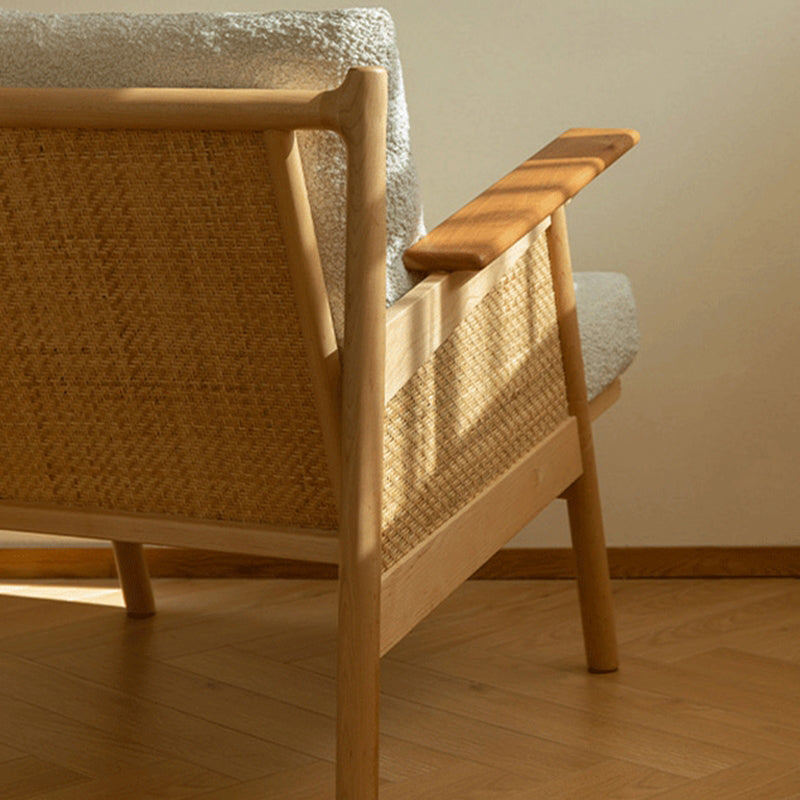Recessed Arms Included Chair 30.51" Wide Solid Wood Frame Armchair