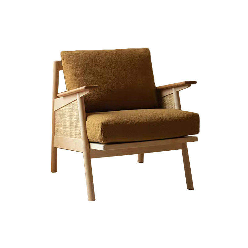 Recessed Arms Included Chair 30.51" Wide Solid Wood Frame Armchair