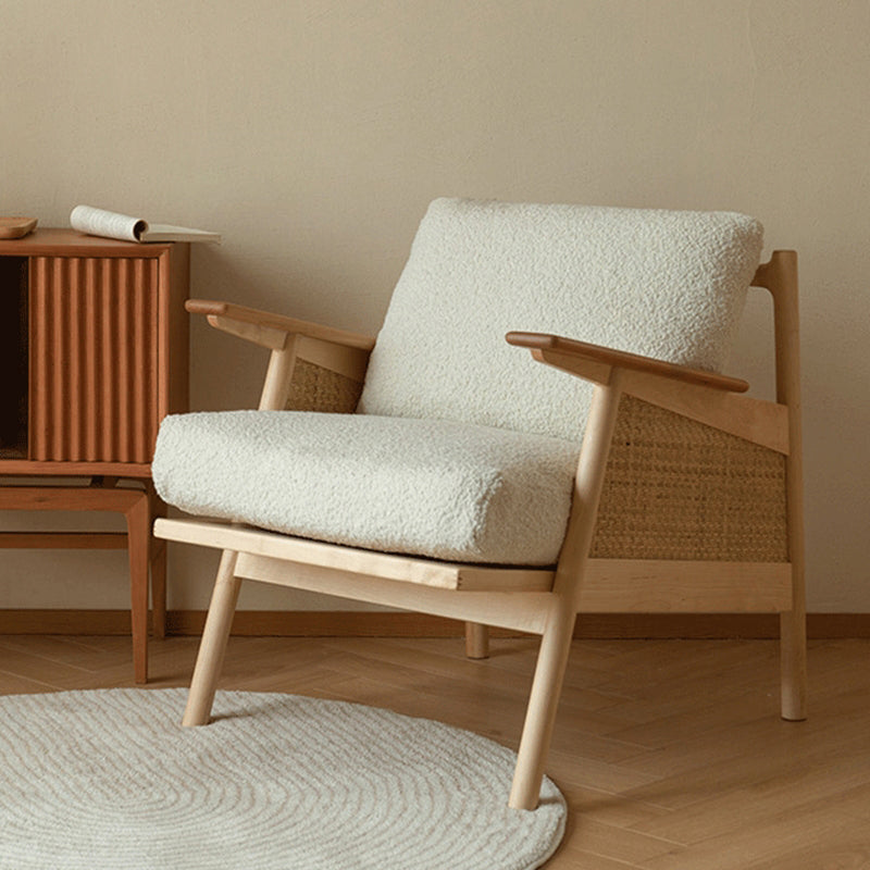Recessed Arms Included Chair 30.51" Wide Solid Wood Frame Armchair