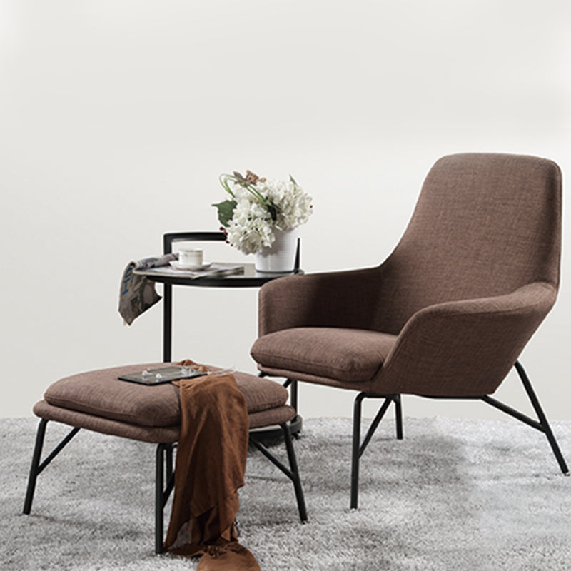 Linen Accent Chair Arms Included Accent Room Chair with Ottoman, 28.34" Wide