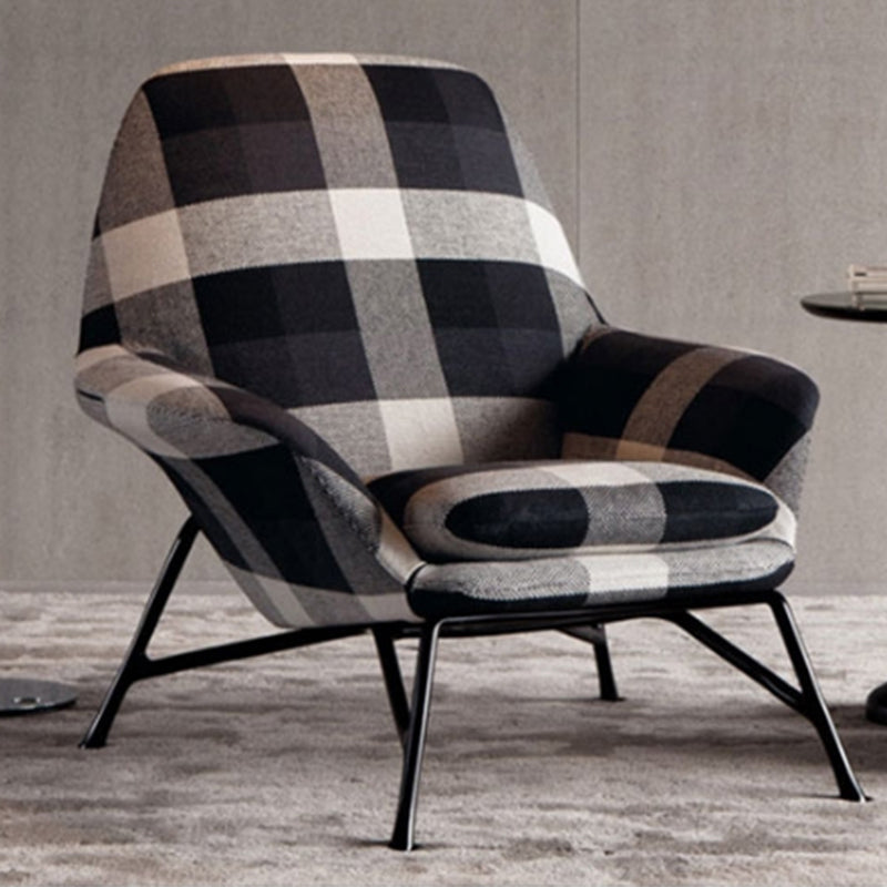 Linen Accent Chair Arms Included Accent Room Chair with Ottoman, 28.34" Wide