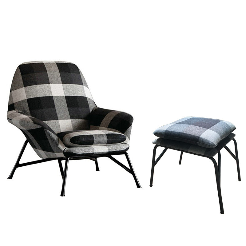Linen Accent Chair Arms Included Accent Room Chair with Ottoman, 28.34" Wide
