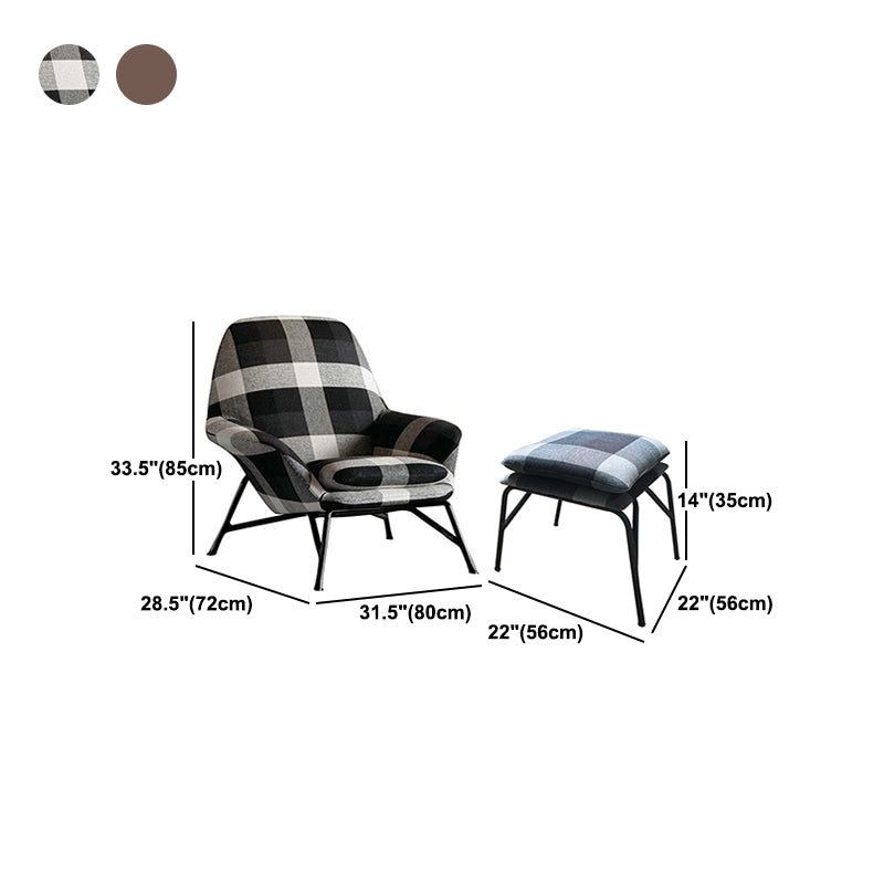 Linen Accent Chair Arms Included Accent Room Chair with Ottoman, 28.34" Wide