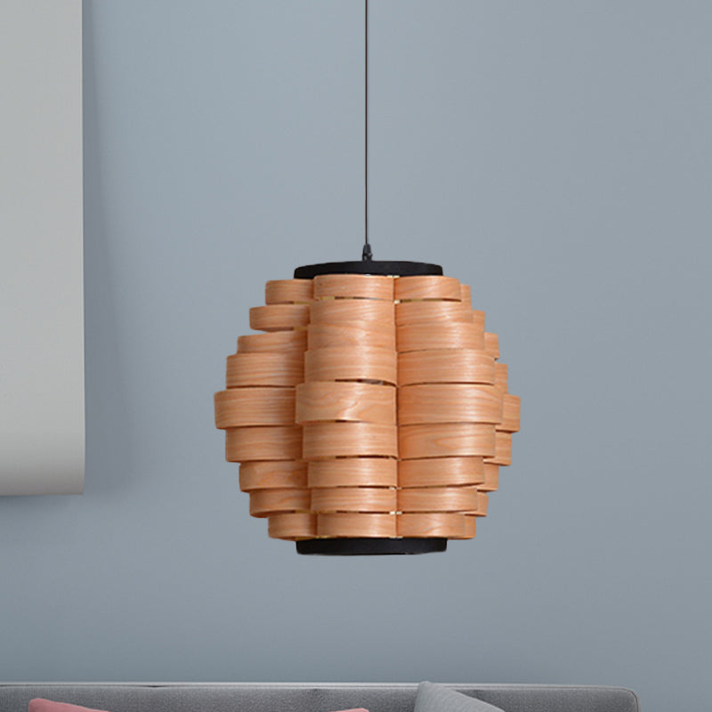 16 "/19,5"/23,5 "Weit Holzfass Schatten Hängende helle chinesische chinesische, leichte Pendellampe für Esszimmer