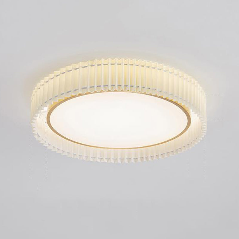 Single White Flush Mount Lighting Circle Metal LED Ceiling Light