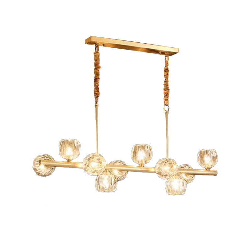 Crystal Round Shape Chandelier Light Modern Multi Lights Chandelier Light Fixture in Gold