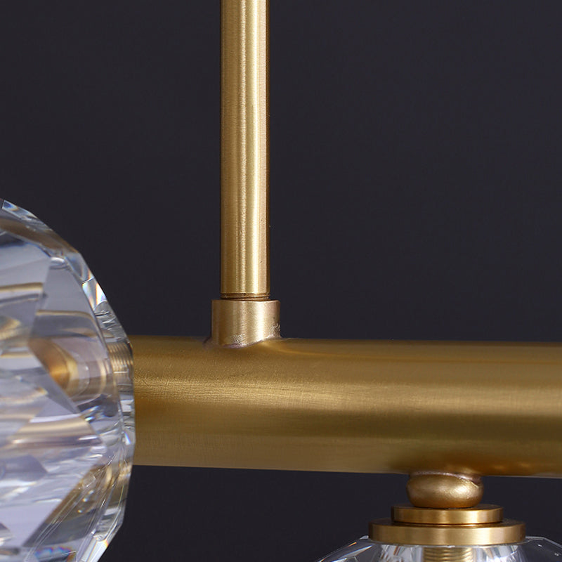 Crystal Round Shape Chandelier Light Modern Multi Lights Chandelier Light Fixture in Gold