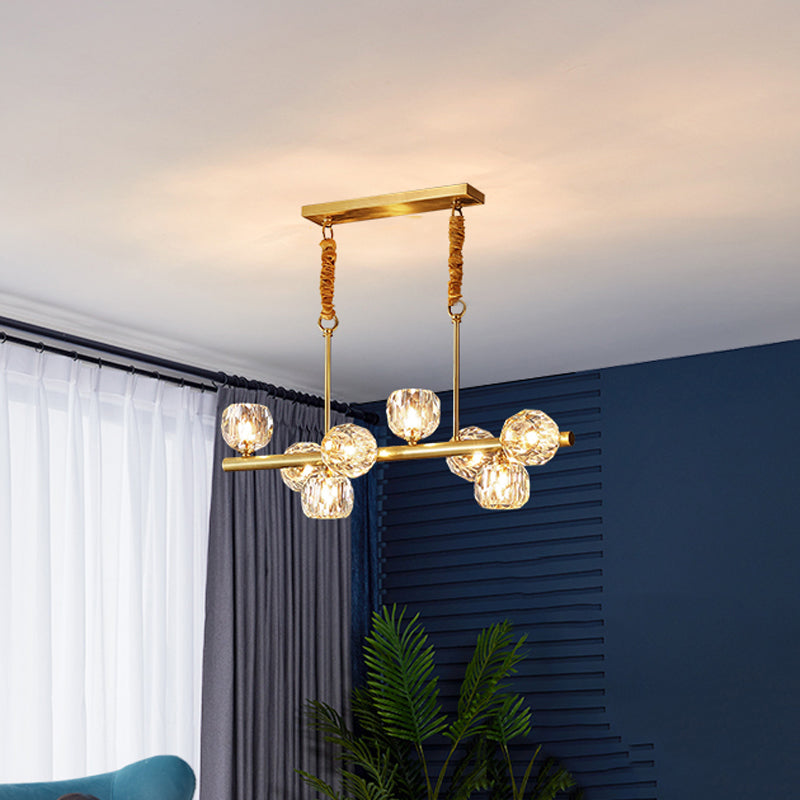 Crystal Round Shape Chandelier Light Modern Multi Lights Chandelier Light Fixture in Gold