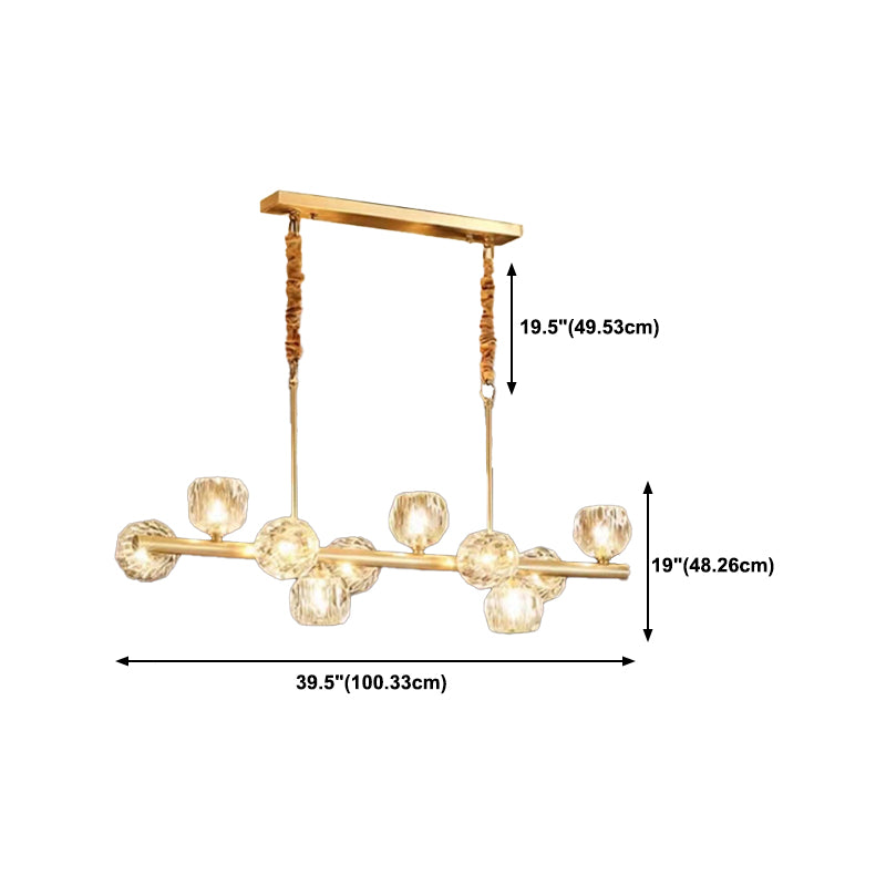 Crystal Round Shape Chandelier Light Modern Multi Lights Chandelier Light Fixture in Gold