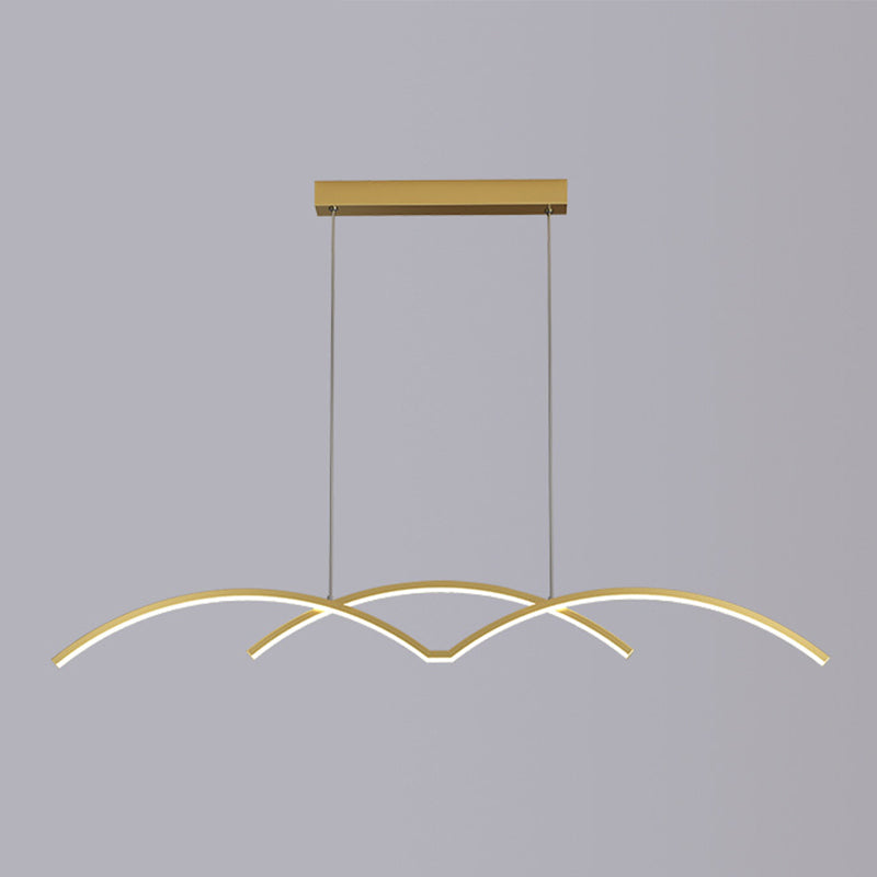 Metal Linear Shape Chandelier Light Modern Style 2 Lights Chandelier Light Fixture