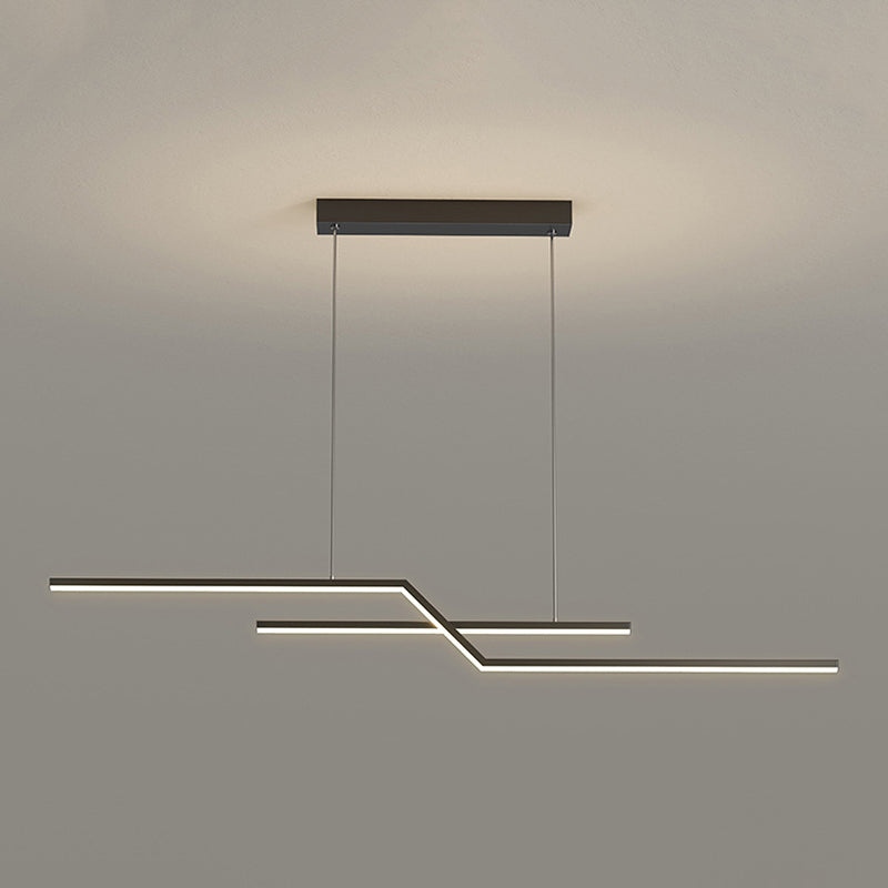 Metal Linear Shape Chandelier Light Modern Style 2 Lights Chandelier Light Fixture