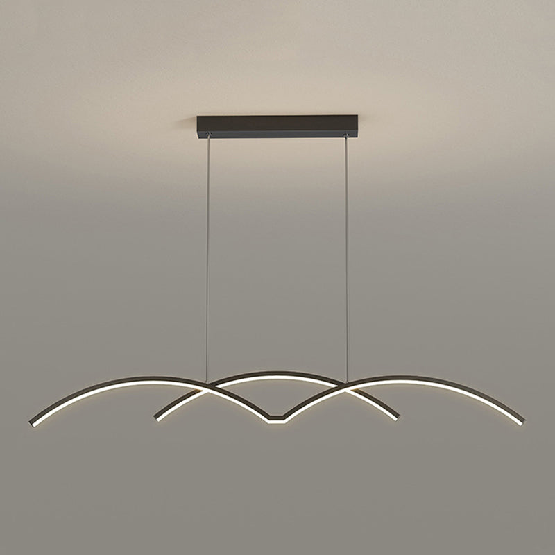 Metal Linear Shape Chandelier Light Modern Style 2 Lights Chandelier Light Fixture