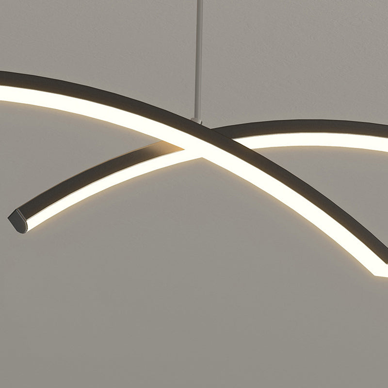 Metal Linear Shape Chandelier Light Modern Style 2 Lights Chandelier Light Fixture