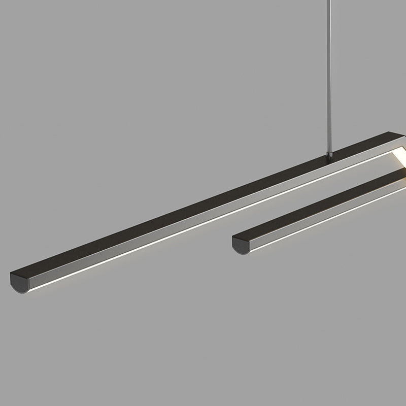 Metal Linear Shape Chandelier Light Modern Style 2 Lights Chandelier Light Fixture