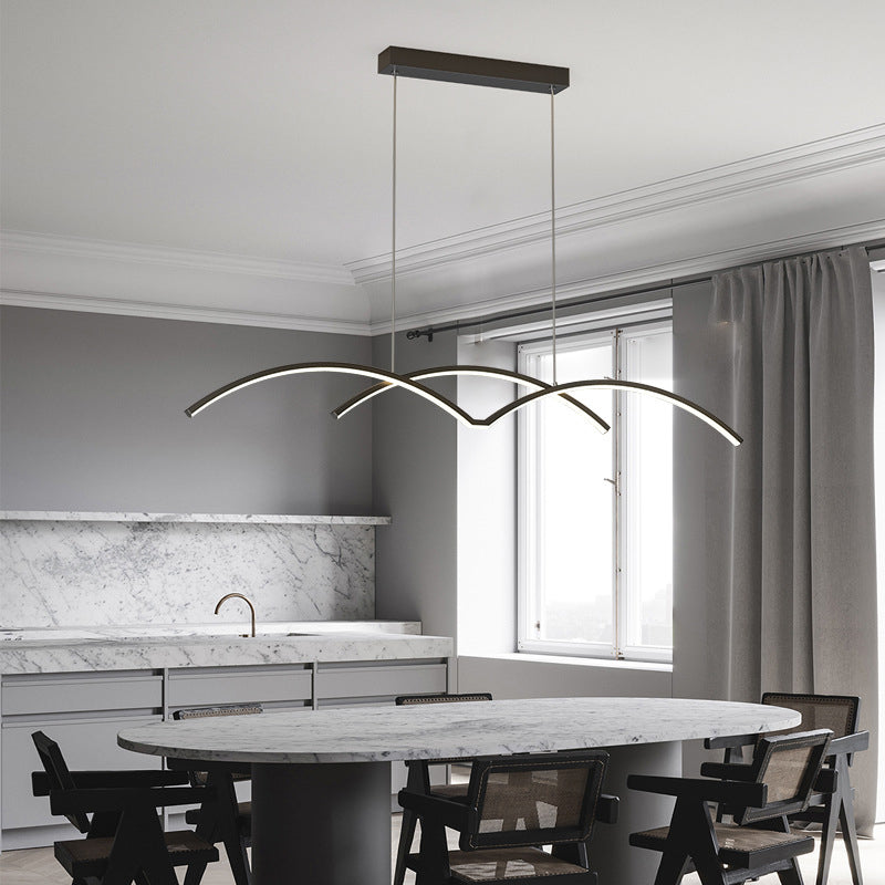 Metal Linear Shape Chandelier Light Modern Style 2 Lights Chandelier Light Fixture
