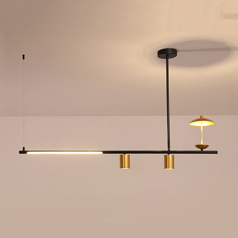Modernism 4-Light Ceiling Light Metallic Kitchen Island Lighting for Dining Room