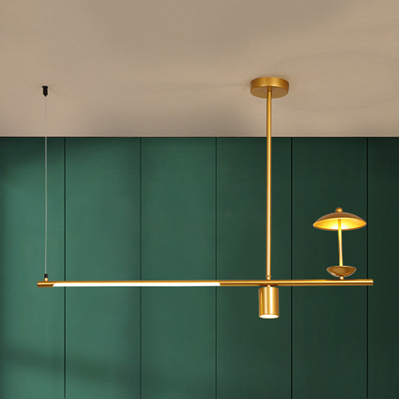 Modernism 4-Light Ceiling Light Metallic Kitchen Island Lighting for Dining Room