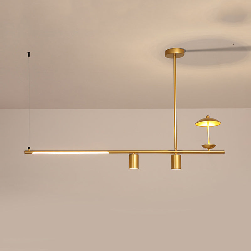 Modernism 4-Light Ceiling Light Metallic Kitchen Island Lighting for Dining Room