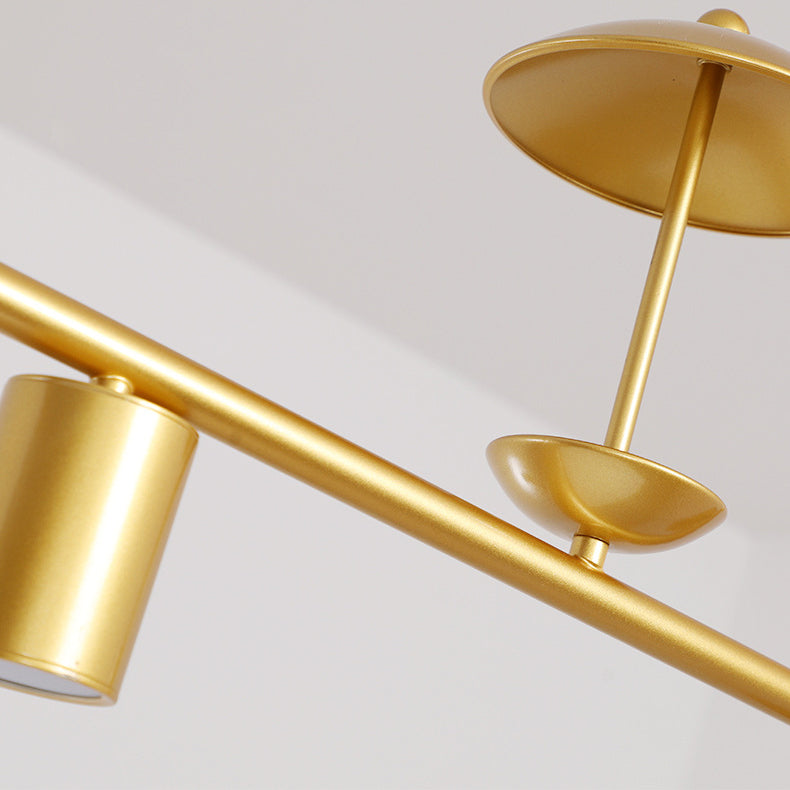 Modernism 4-Light Ceiling Light Metallic Kitchen Island Lighting for Dining Room