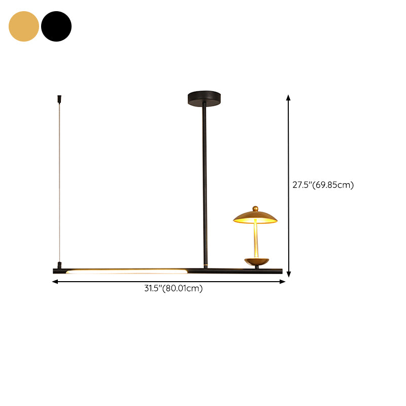 Modernism 4-Light Ceiling Light Metallic Kitchen Island Lighting for Dining Room