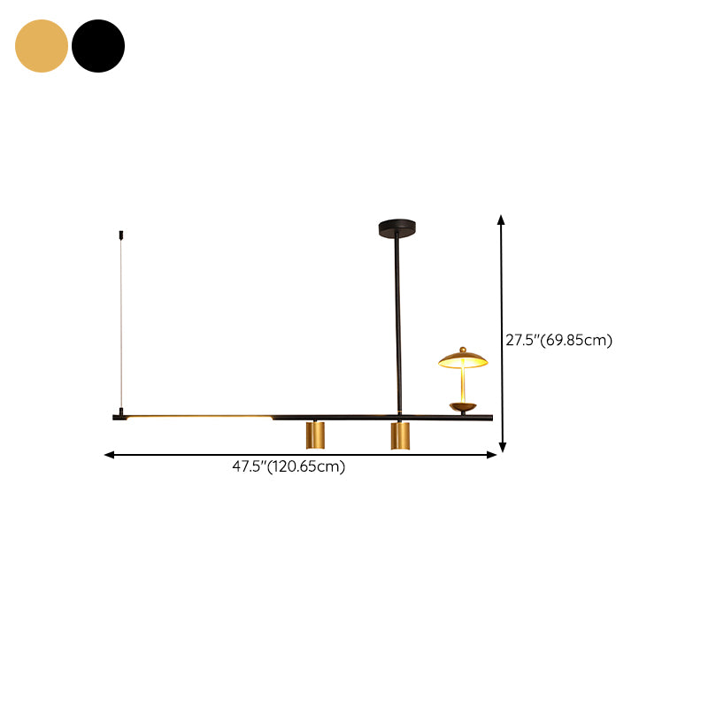 Modernism 4-Light Ceiling Light Metallic Kitchen Island Lighting for Dining Room