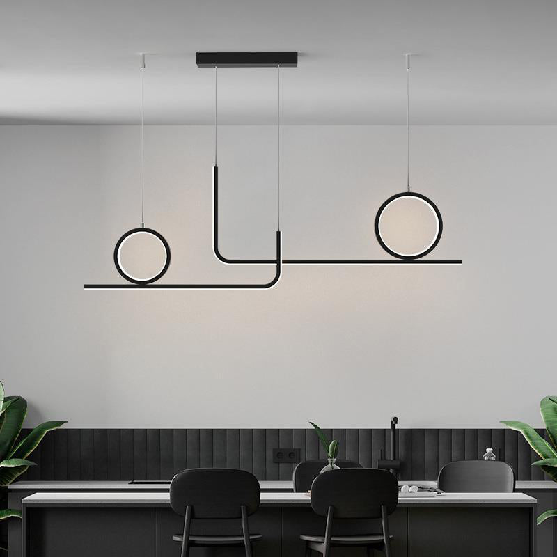 Modern 4-Light Black Kitchen Island Lighting LED Unique Island Pendant Lighting