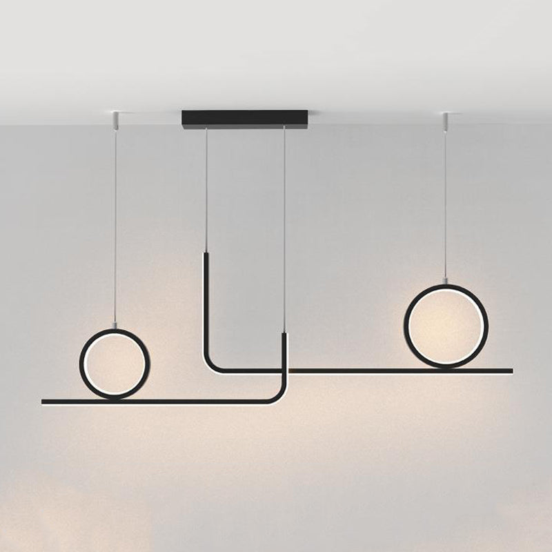 Modern 4-Light Black Kitchen Island Lighting LED Unique Island Pendant Lighting