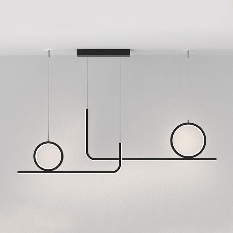 Modern 4-Light Black Kitchen Island Lighting LED Unique Island Pendant Lighting