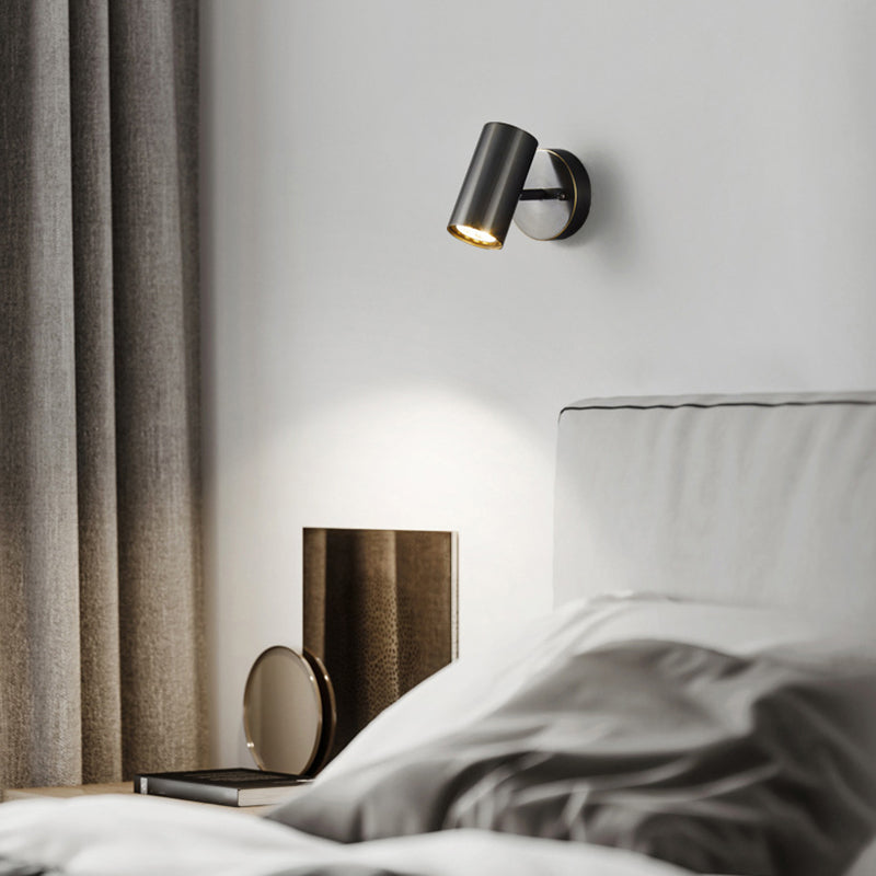 1-Light Cylinder Wall Sconce Lighting Modern Metal Wall Sconces
