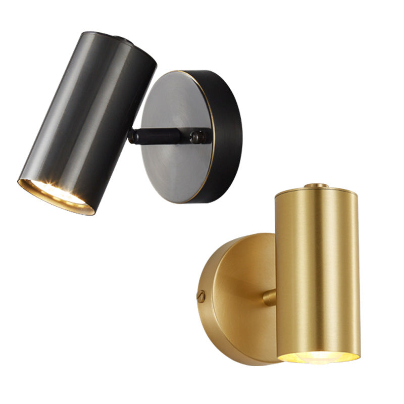 1-Light Cylinder Wall Sconce Lighting Modern Metal Wall Sconces