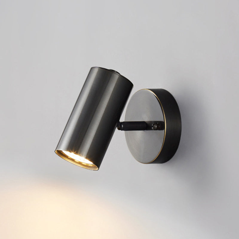 1-Light Cylinder Wall Sconce Lighting Modern Metal Wall Sconces