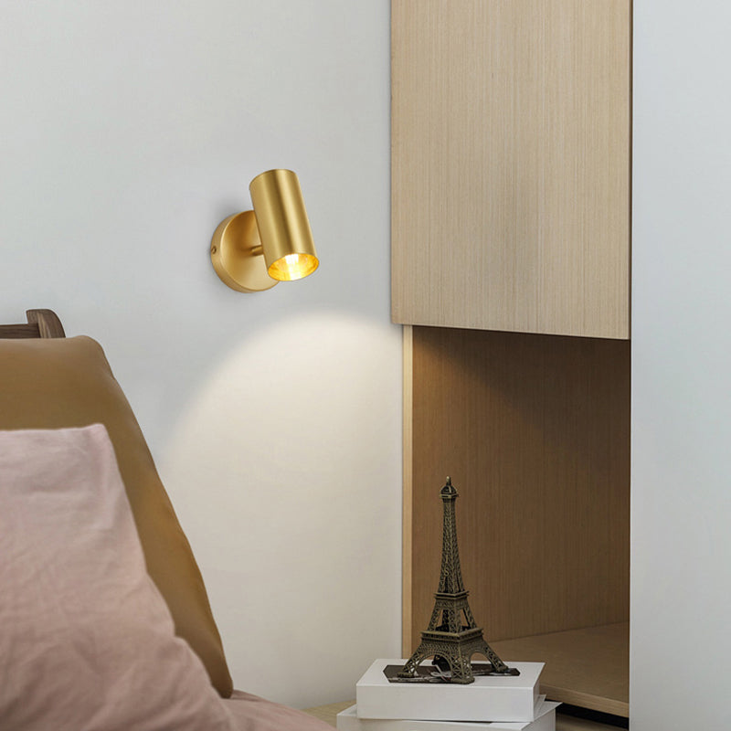 1-Light Cylinder Wall Sconce Lighting Modern Metal Wall Sconces