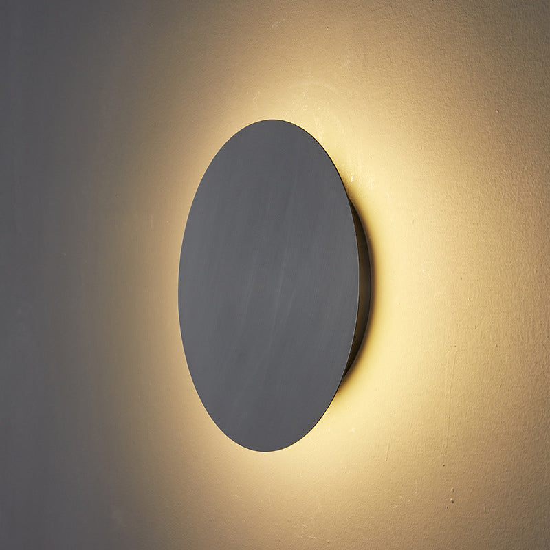 1-Light Round Wall Lamp Modern Metal Sconce Light for Living Room