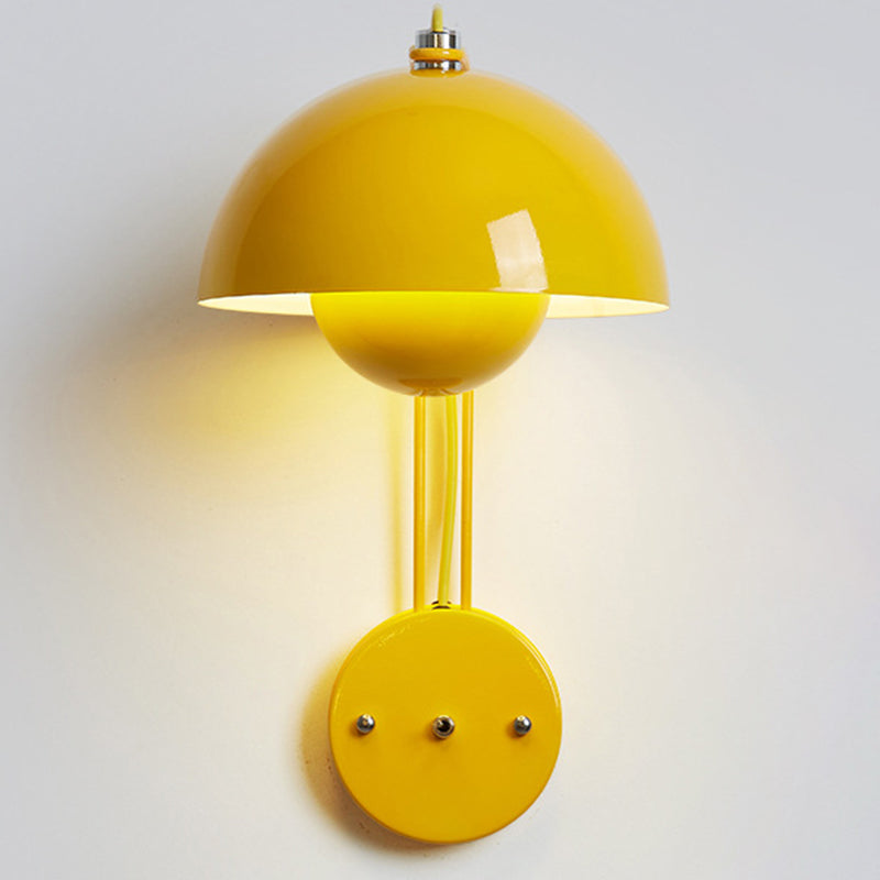 Modern Wall Sconce Circular Shape Wall Light with Metal Shade for Bedroom