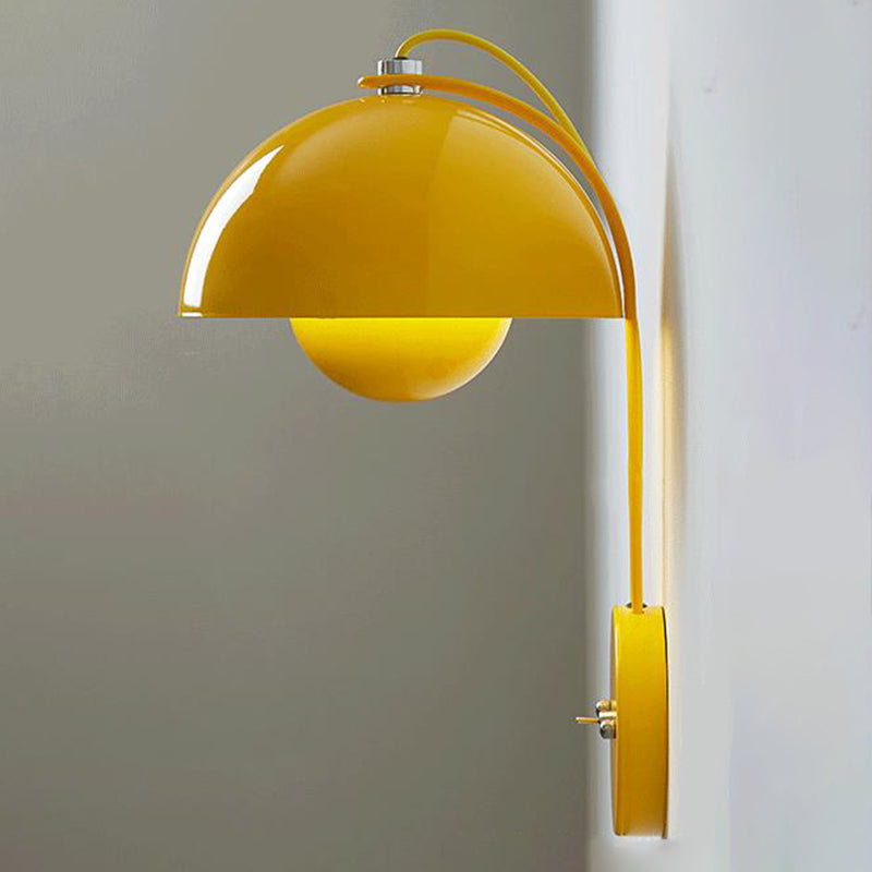 Modern Wall Sconce Circular Shape Wall Light with Metal Shade for Bedroom
