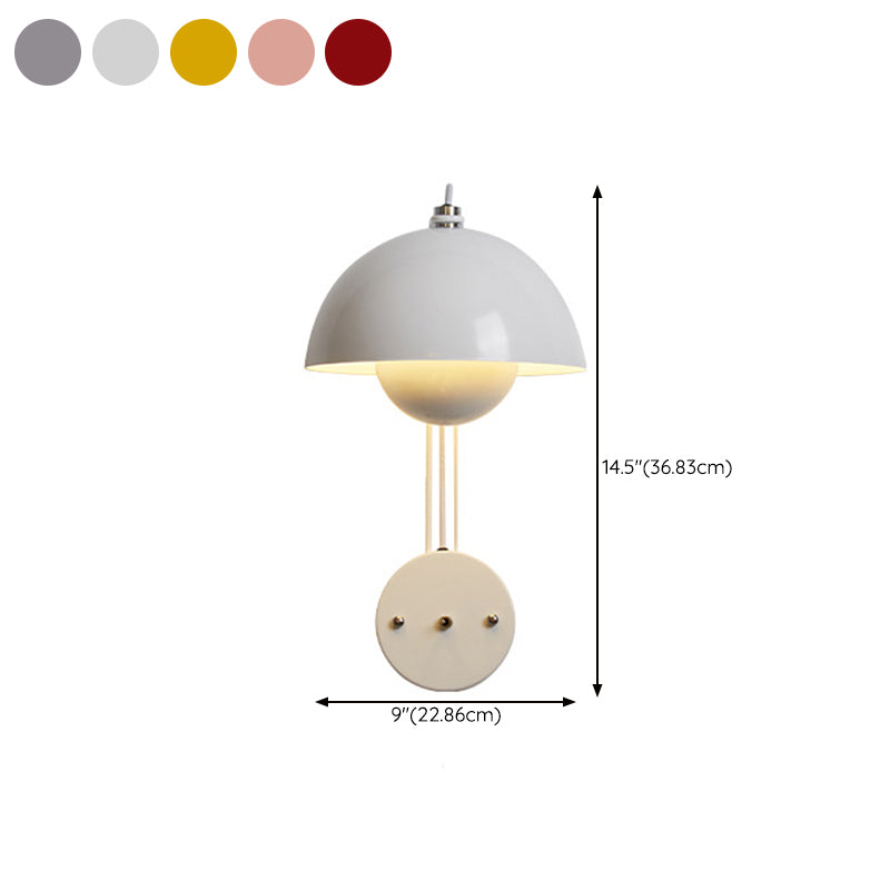 Modern Wall Sconce Circular Shape Wall Light with Metal Shade for Bedroom