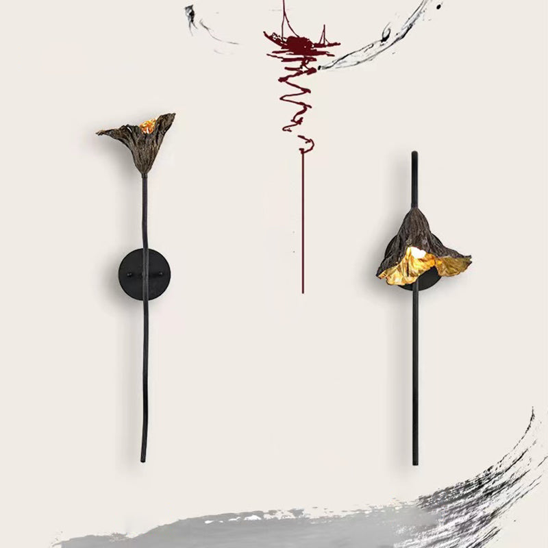 Modern Wall Sconce Flower Shape Wall Light with Metal Shade for Bedroom