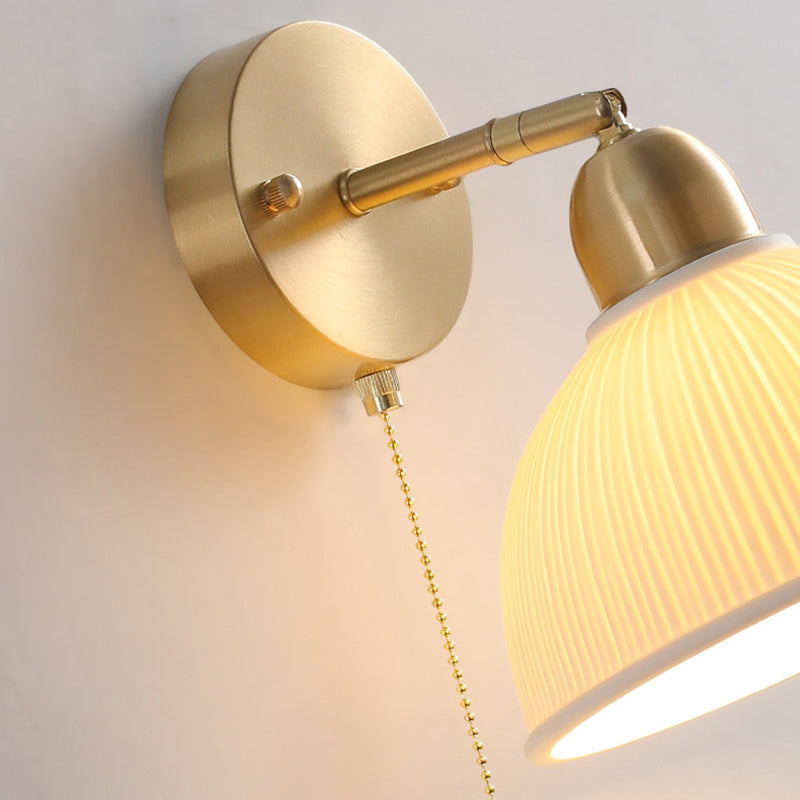 Postmodern Wall Lamp 1-Light Wall Mount Lamp with Ceramics Shade for Bedroom