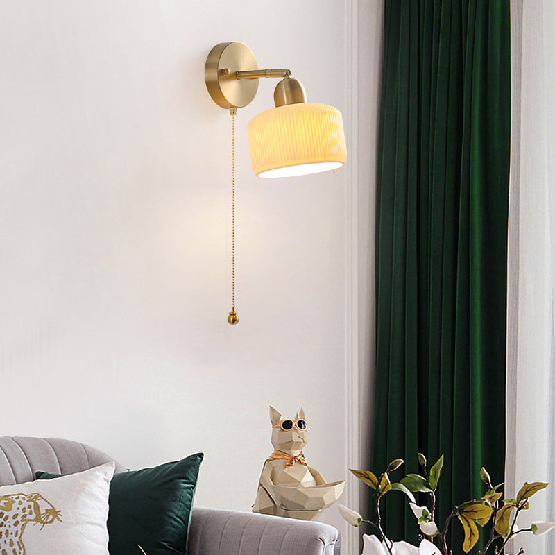 Postmodern Wall Lamp 1-Light Wall Mount Lamp with Ceramics Shade for Bedroom