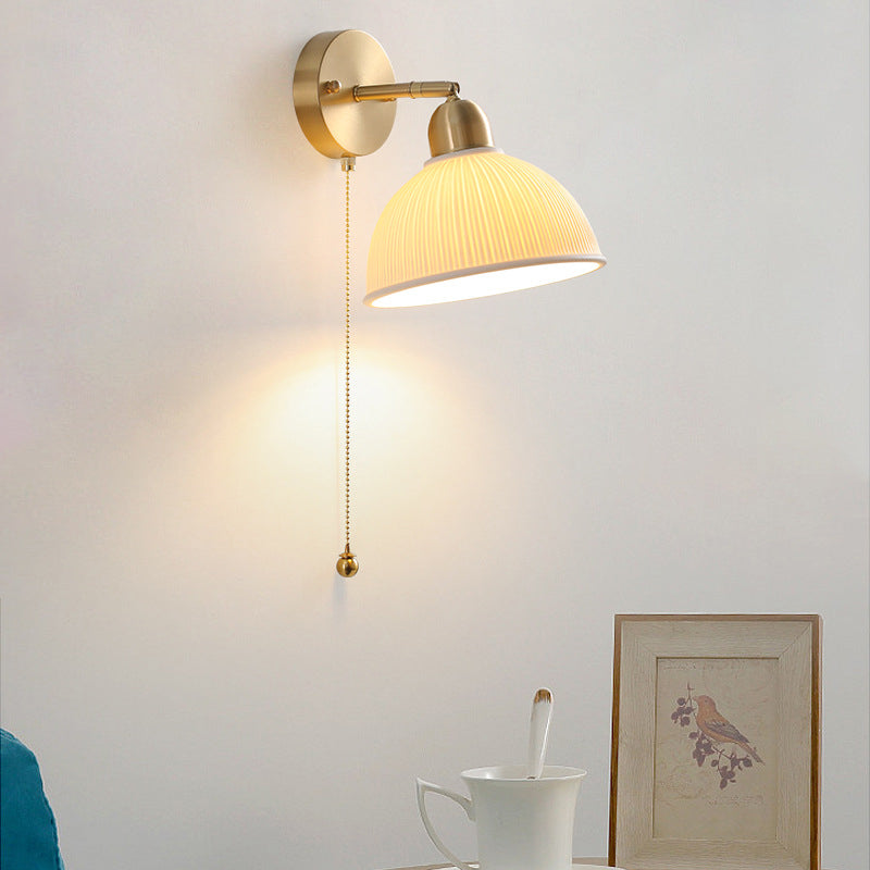 Postmodern Wall Lamp 1-Light Wall Mount Lamp with Ceramics Shade for Bedroom