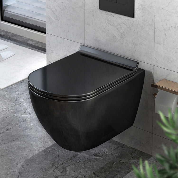 Wall Mount All-In-One Toilet Bowl Porcelain Contemporary Flush Toilet
