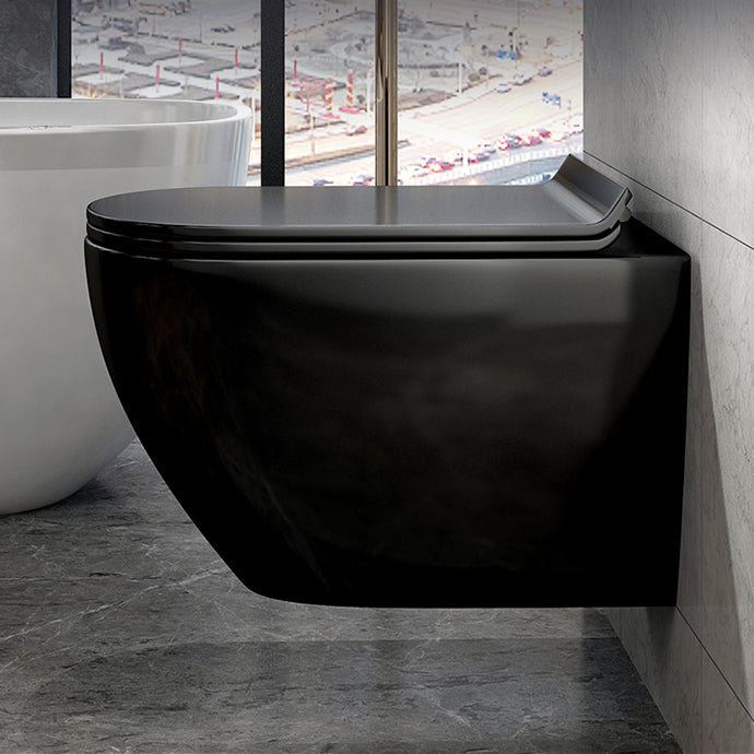 Wall Mount All-In-One Toilet Bowl Porcelain Contemporary Flush Toilet