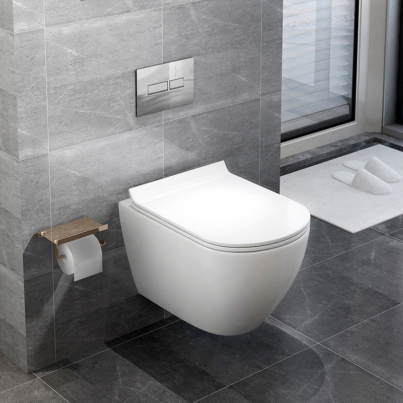Wall Mount All-In-One Toilet Bowl Porcelain Contemporary Flush Toilet